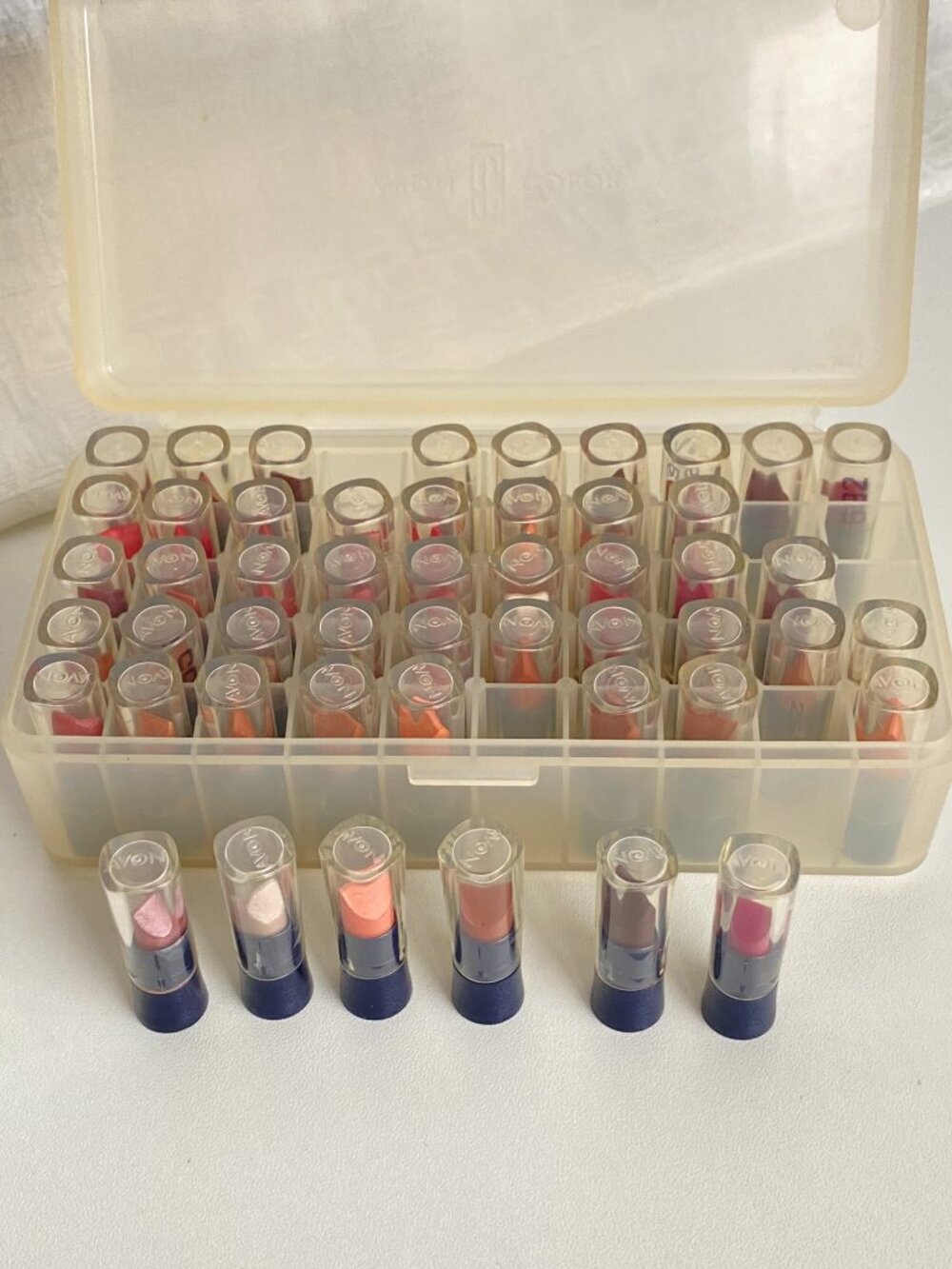 Vintage Avon Lipstick Sample Case Lot 50 Pack Salesman Sampler Display Retro